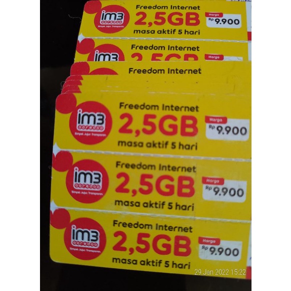 Fisik Indosat 2,5gb 5 Hari