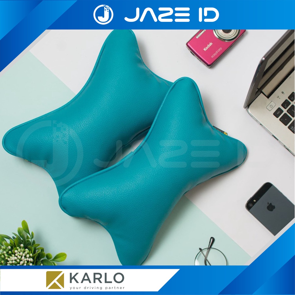 Karlo Bantal Premium Leher Kepala Mobil Basic Blue Biru