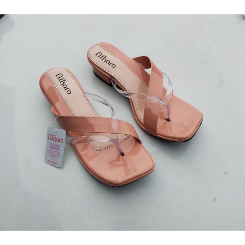 sandal hak wanita // sandal wanita hak tahu 3cm