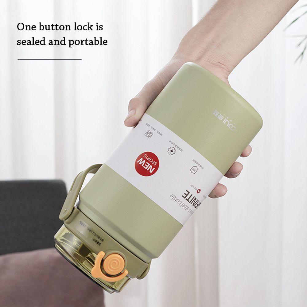 Solighter Botol Minum Termal 1000ml Bahan Stainless Steel Dengan Sedotan Untuk Olahraga / Fitness
