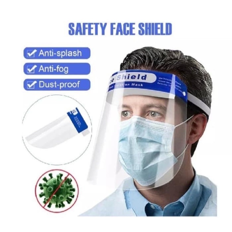 APD Face Shield Busa Karet Full Face Anti Fog Kabut Langsung Pakai