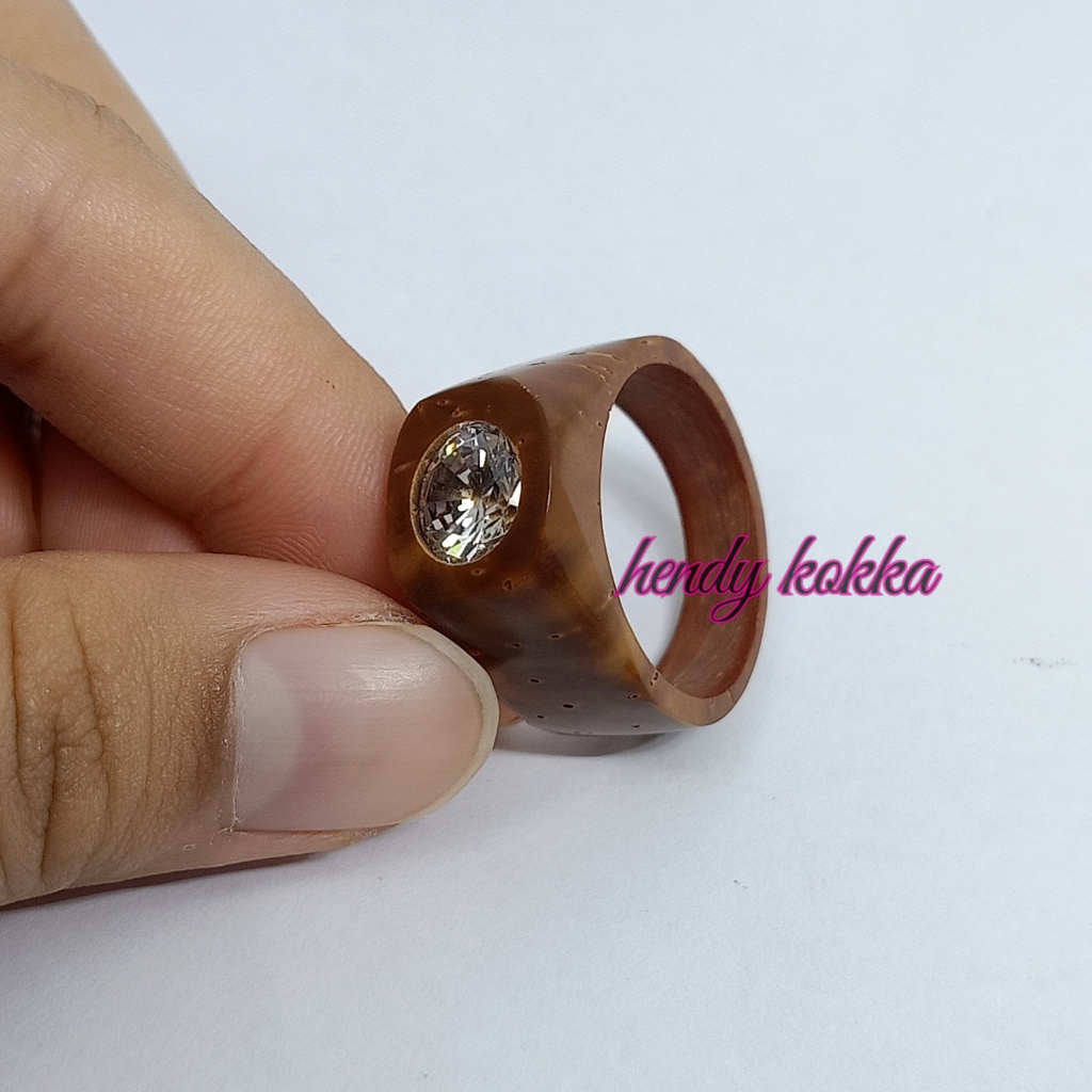 cincin kokka kaukah kaokah mata 1 besar coklat