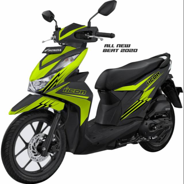 Sticker motor Decal All New Beat 2020 warna hijau stabilo