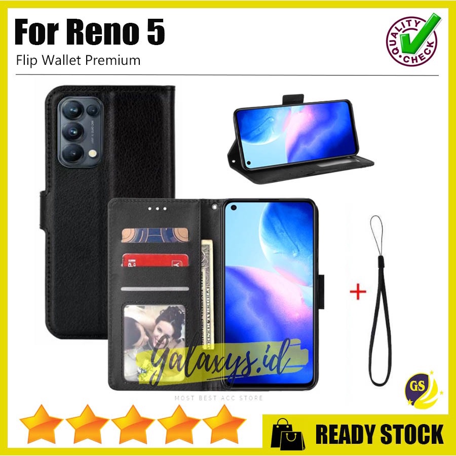 Case Oppo Reno 6 4G Reno 6 5G Reno 5 5F 4F 4 Pro 3 Pro 2 2f Ace 6.4 Reno 10x zoom Flip Wallet Leather Cover Dompet Kulit