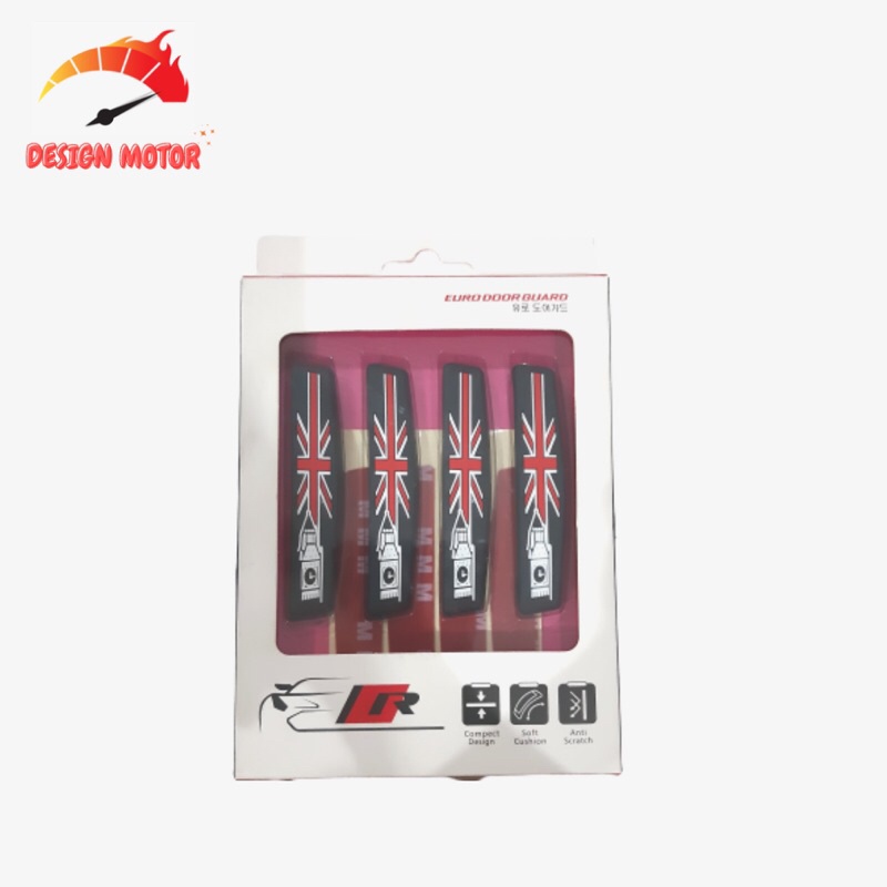 4 Pcs Door Guard Mobil Euro Bendera Inggris Door Guard Mobil Karet Door Guard Pelindung Mobil Univer