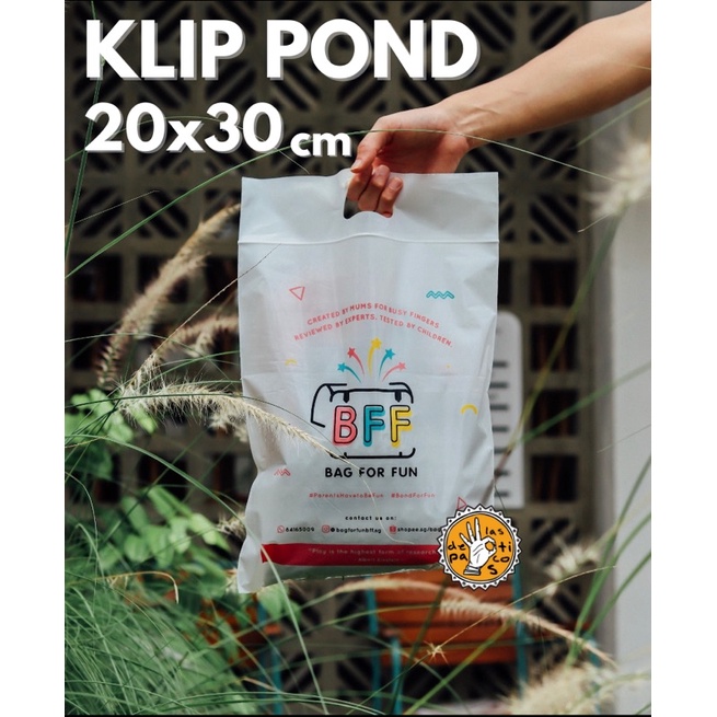 PLASTIK SABLON KLIP POND UK. 20x30 +6 CM (HIJAB, BAJU ANAK, DISTRO, DLL) 100PCS - PACKAGING ZIPLOCK 