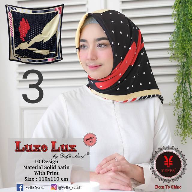 Jilbab Luxe Lux Black Red Yeffa Satin