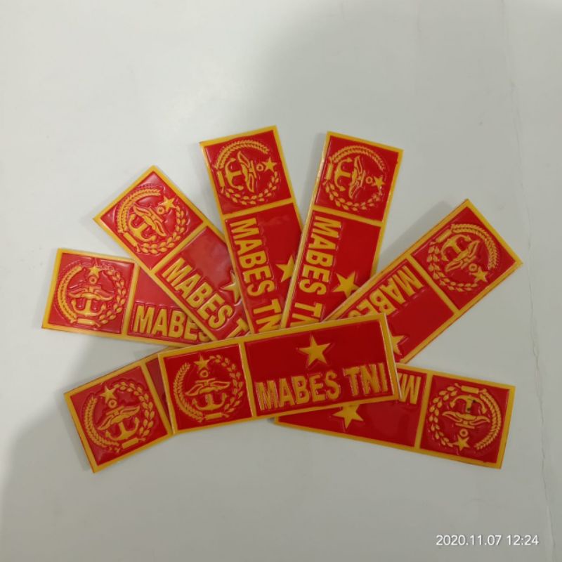 Stiker plat embos Mabes Tni | Stiker plat motor Mabes Tni | stiker Mabes Tni | Stiket plat Mabes Tni
