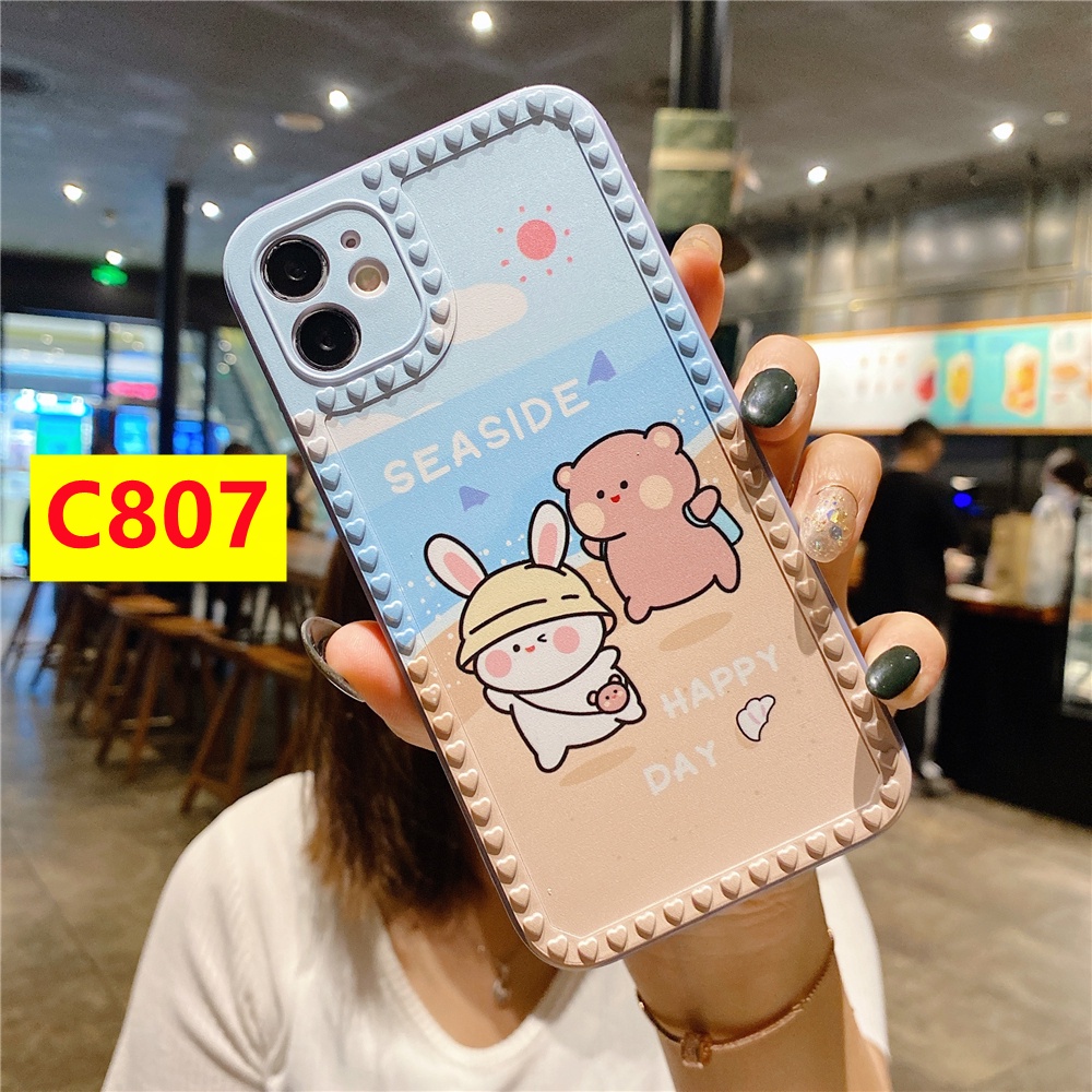 Soft Case Realme C11 C15 C20 C21 C21Y OPPO A15 A16 A54 A55 4G A5S A7 A12 A11K A9 A5 2020 A74 A94 A93 Reno 4F 5F F19 F17 Pro Loving Cute bear in space Case-C807