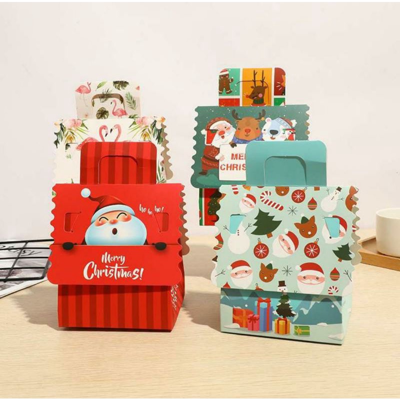 

Box Jinjing Mini Bentuk Rumah, Kotak Jinjing Edisi Santa Christmas, Hampers, Gift, Packaging | BC01