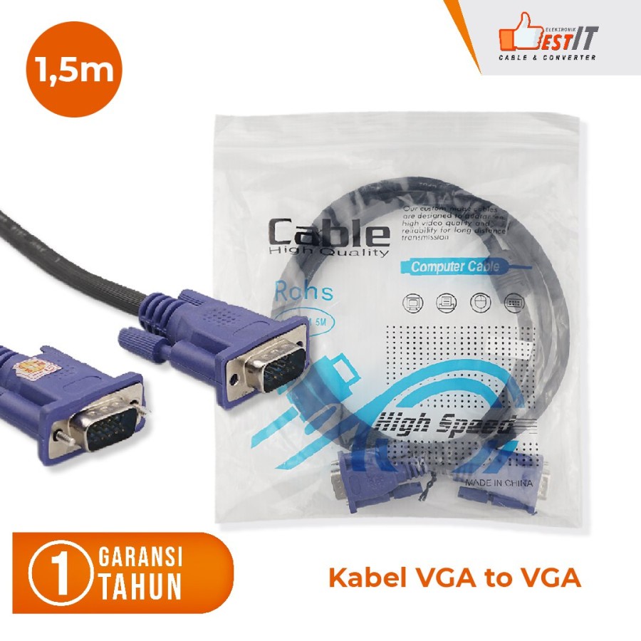 Kabel VGA Male to Male High Quality 1.5 Meter NYK Original