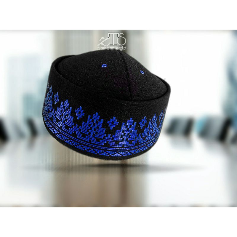 peci songkok bulat hitam motif cerek warnah yang lengkap berkombinasi kualitas original
