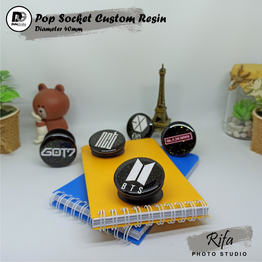 [Custom] Griptok Pop Socket Popsocket Resin Glitter / Non Glitter Image 8