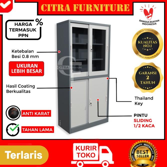 

[[COD]] Lemari Arsip Besi 2 Pintu Sliding pintu Kaca|Kantor|Sleding geser file GRATIS ONGKIR Kode 238
