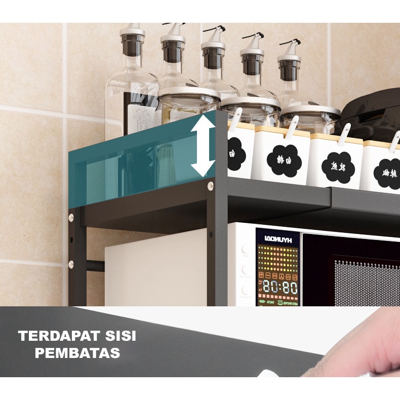 HomiHomi Cadillac Waldo Rak Penyimpanan Microwave Serbaguna Metal Storage - CDLC011