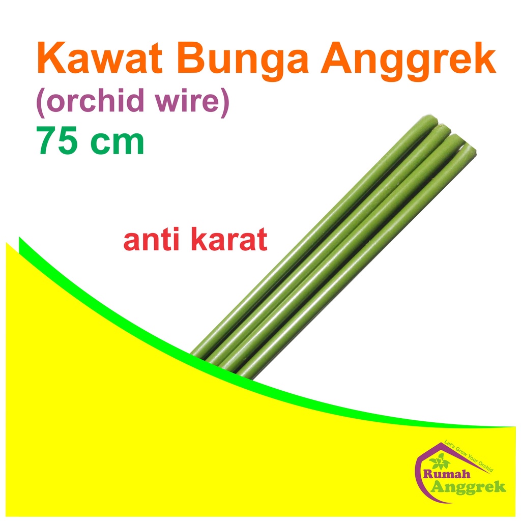 Kawat Bunga Anggrek 75 cm anti karat bulan phalaenopsis plastik besi tangkai dendrobium pot galaxy