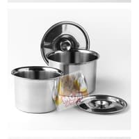 Food pan Bulat set 4 (14cm to 20cm)+ Tutup Stainless foodpan bulat set