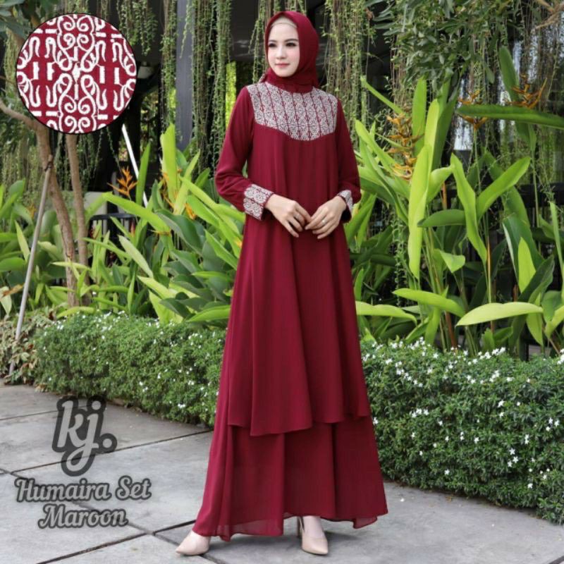 FASHION MUSLIM [[ GAMIS HUMAIRA SET ]] BORDIR