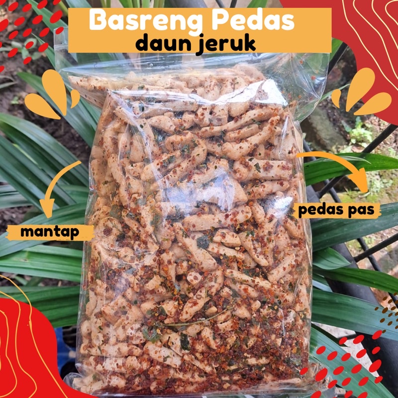 BASRENG PEDAS DAUN JERUK 1KG AUFARO SNACK