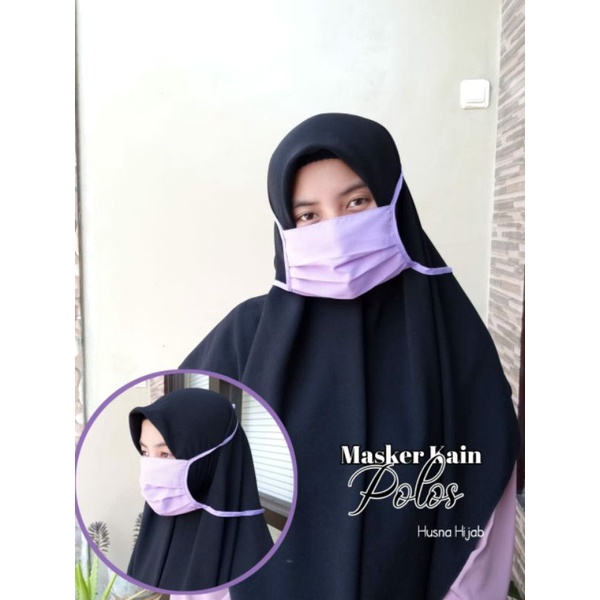 [HUSNA COLLECTION] Masker Kain Polos Ecer / Masker Kain Tali Putus Sambung