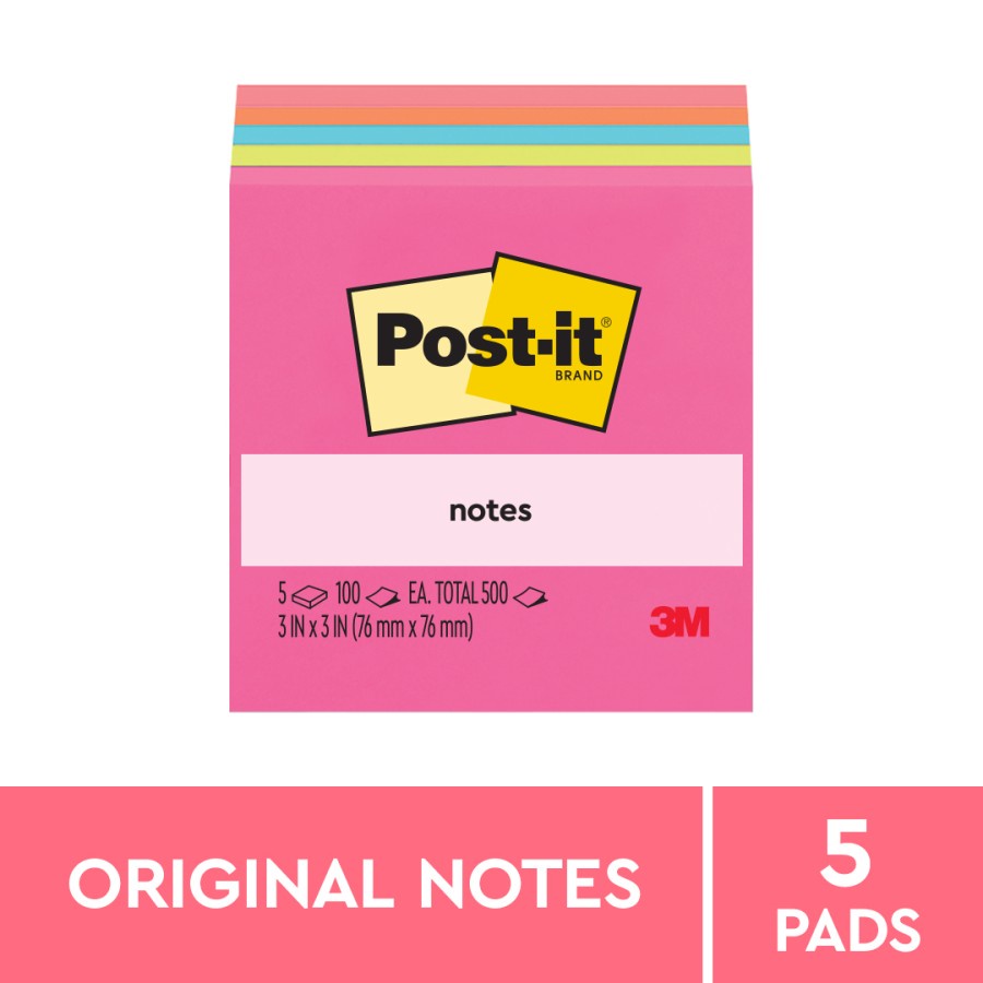 Ktmstore 3M Post-it Original Sticky Notes Poptimistic 654-5AN Memo 3x3”