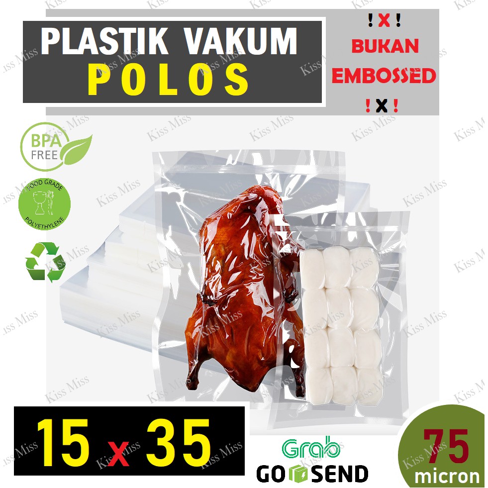 Plastik Vakum POLOS - 15x35 - Vacuum Sealer - Nylon - Vacum - SINBO - Plastik Makanan - BANDENG