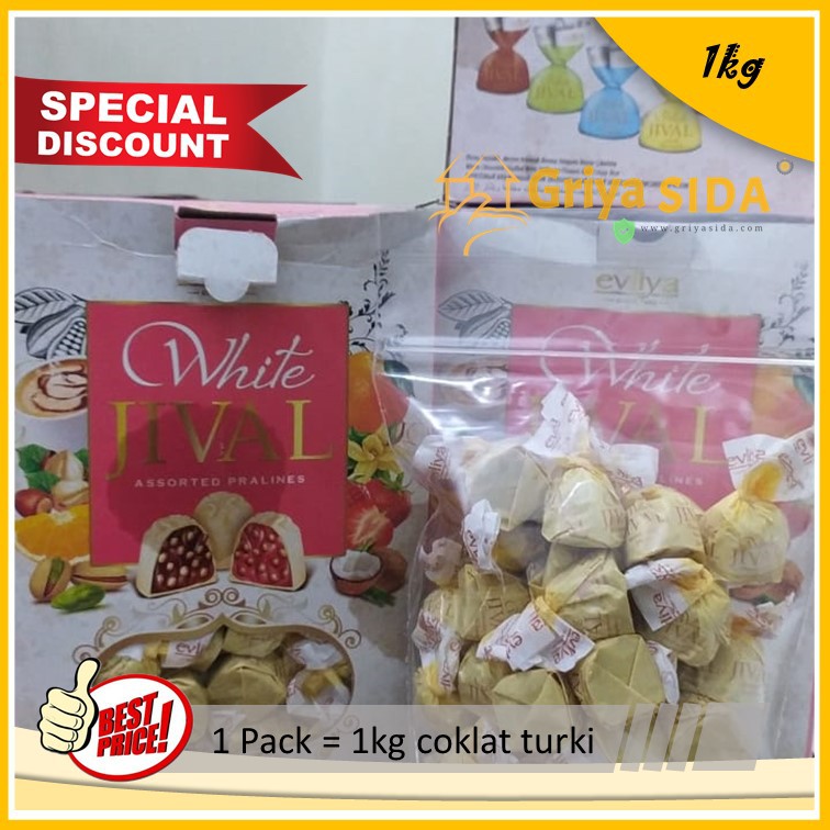 Coklat turki 1kg coklat putih jival white kuning original harga grosir