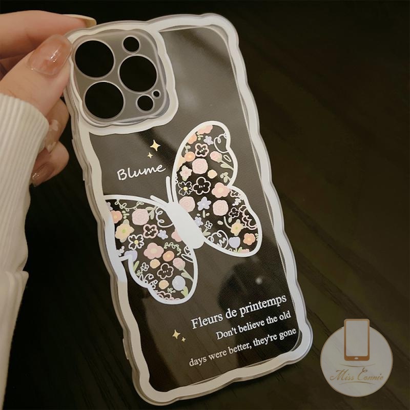 Soft Case Tpu Transparan Motif Bunga Butterfly Untuk iPhone 7 8 Plus 11 Pro Max XR X XS Max 7 8 6 6s Plus 12 13 11 Pro Max