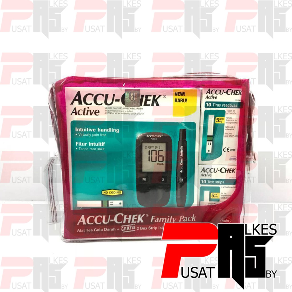 Alat Tes Gula Darah / Alat Cek Gula Darah Accu Chek Active Family Pack
