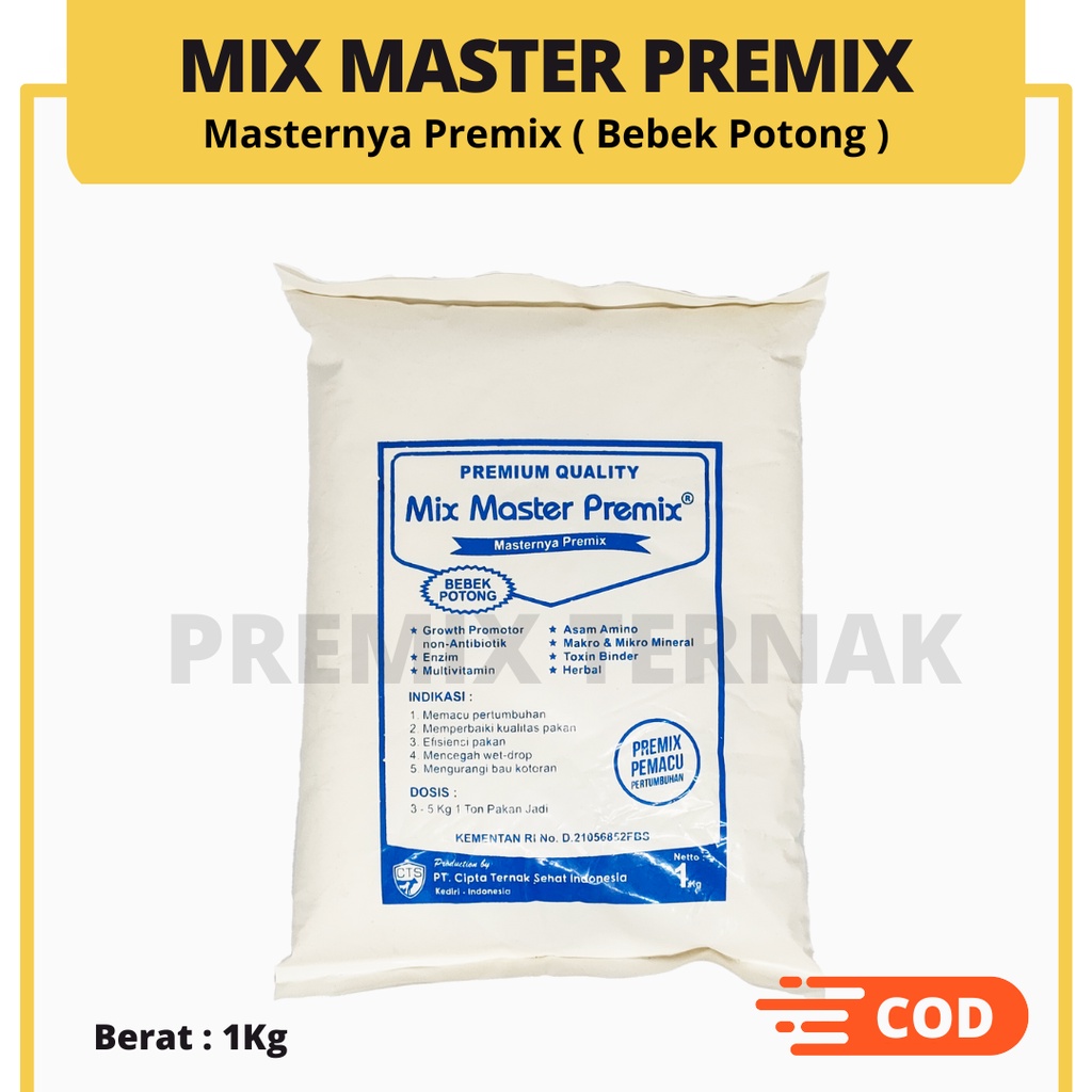 MIX MASTER PREMIX BEBEK POTONG 1kg - Premix Suplemen Pakan Pemacu Pertumbuhan Bebek Potong