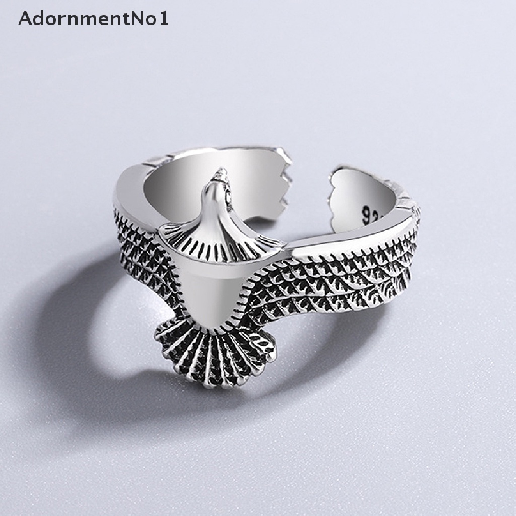 (AdornmentNo1) Cincin Motif Sayap Elang Warna Gold / Silver Untuk Perhiasan Pria / Wanita / Hadiah