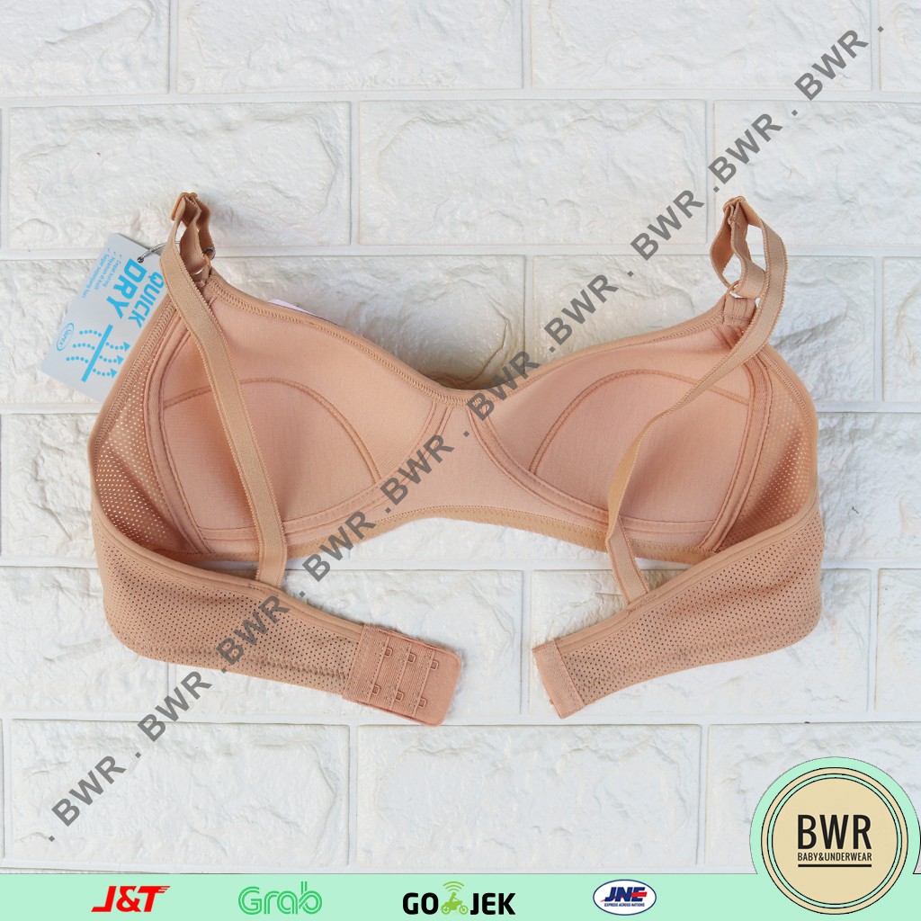 BH Sorex 02002 Quick Dry / Bra Berpori Busa Tipis Tanpa Kawat Cup B Adem Kait 2 | Bwr
