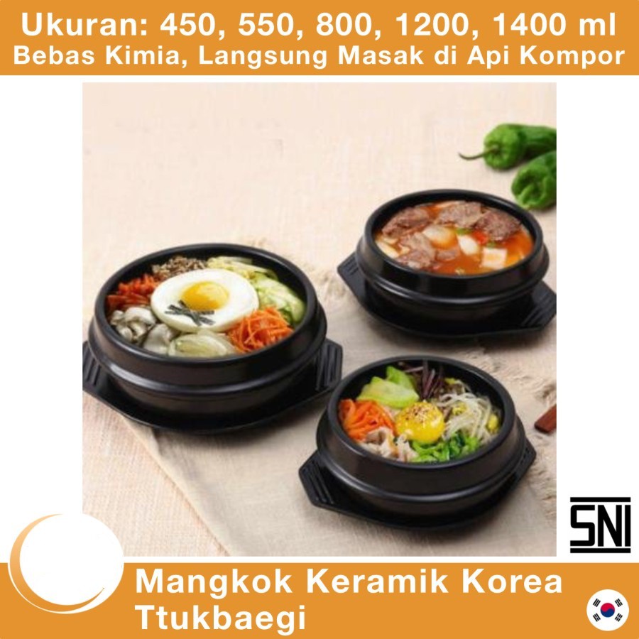 Dong Hwa Ttukbaegi Mangkok Keramik Korea Ceramic Bowl Bibimbap Dolsot