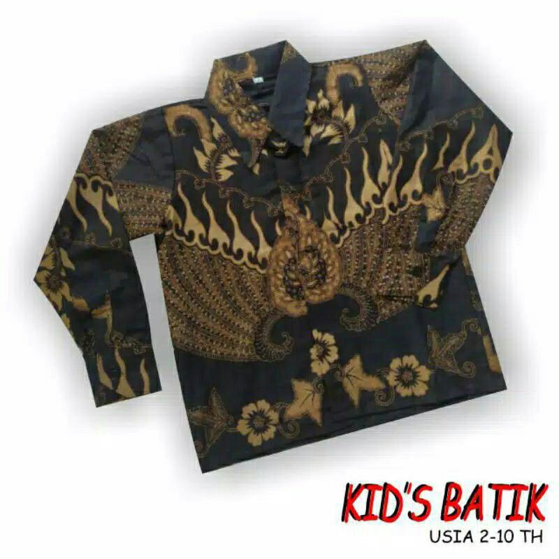 Baju batik anak laki-laki lengan panjang bisa buat sekolah hari batik