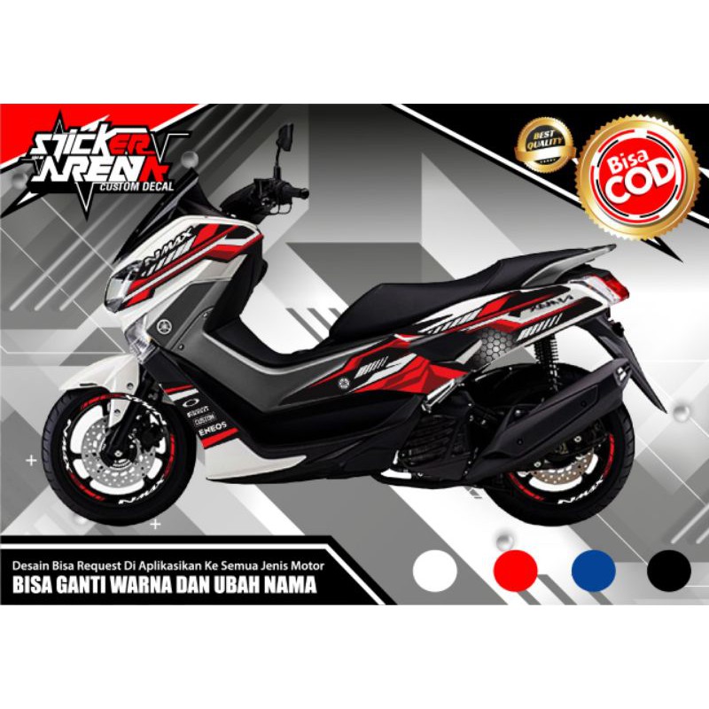 Decal NMAX Full Body Morif grafis grey red variasi kode 1072