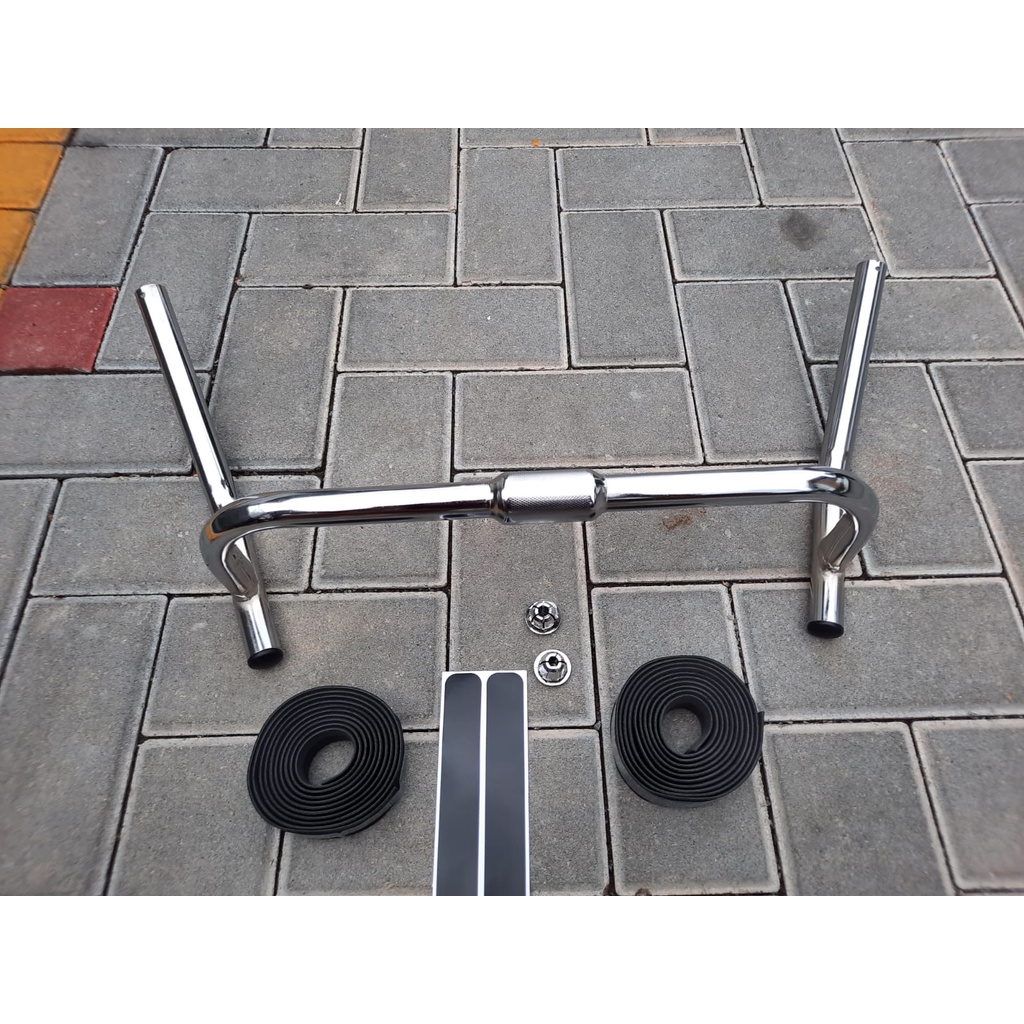 MH1` NEW1021 ~ Stang Corner Bar Geometry Chrome Oversize 31.8mm Celup (FREE BAR TAPE)