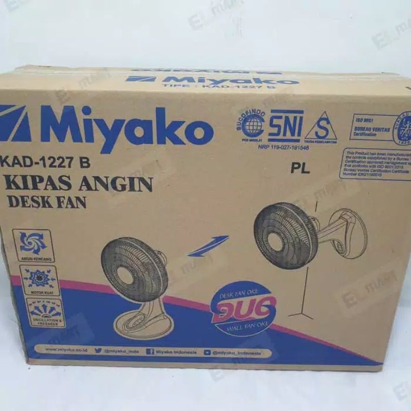 Kipas Desk Fan Miyako KAD-1227 PL 12 Inch