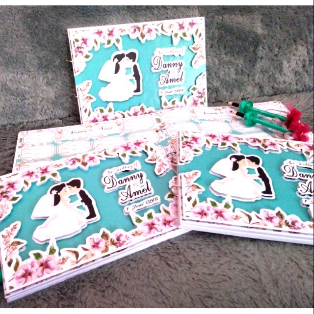 

Jasmine Wedding Guestbook Buku Tamu Pernikahan Custom Buku Tamu Pop up Pita Foto Prewed Termurah