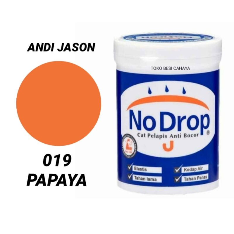 CAT NO DROP PELAPIS ANTI BOCOR NO 019 PAPAYA KEMASAN 1 KG CAT WATERPROFING NO 1 DI INDONESIA