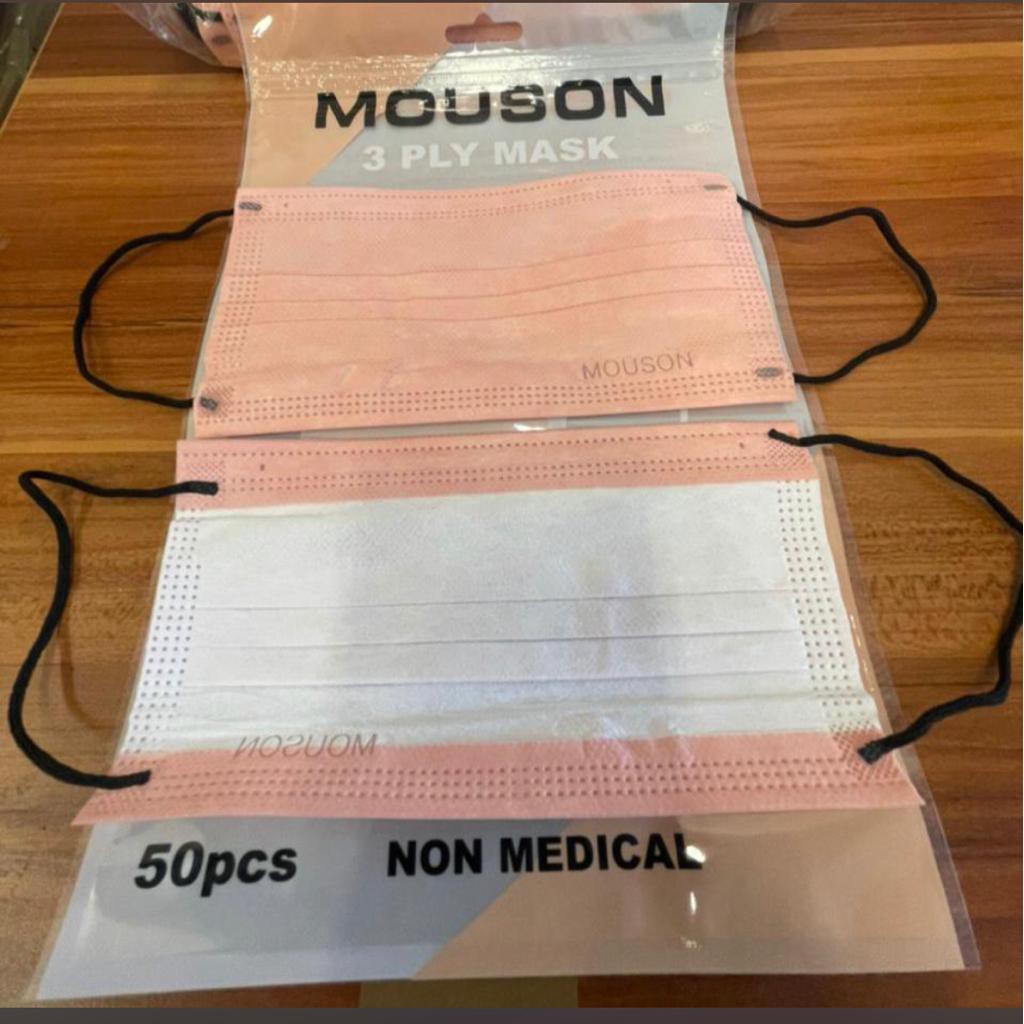 Masker EARLOOP 3 Ply Mouson / 3PLY MOUSON PREMIUM MASKER - isi 50 Pcs