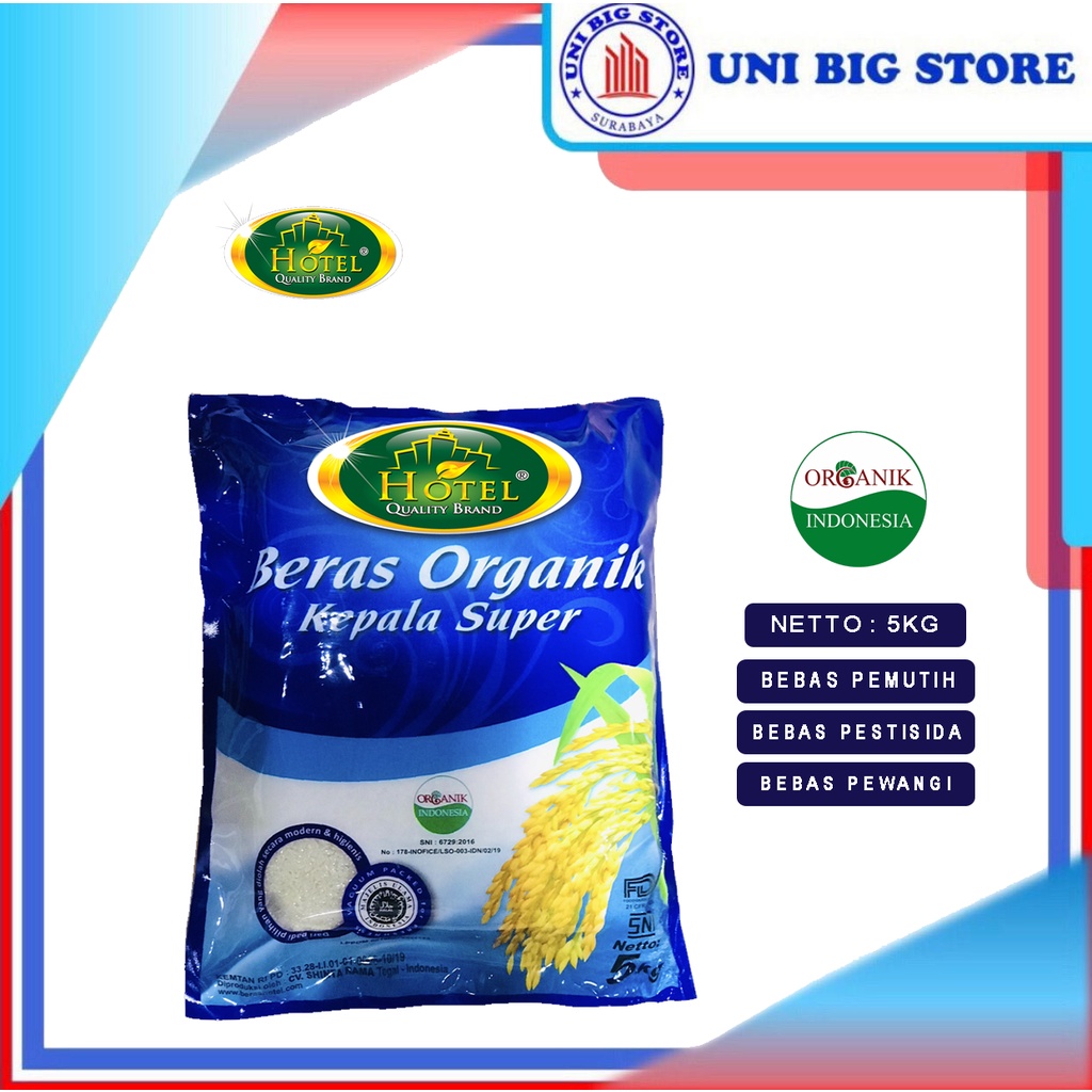 

HOTEL Beras Organik HOTEL Kepala Super 5 kg Healthy Rice Organic