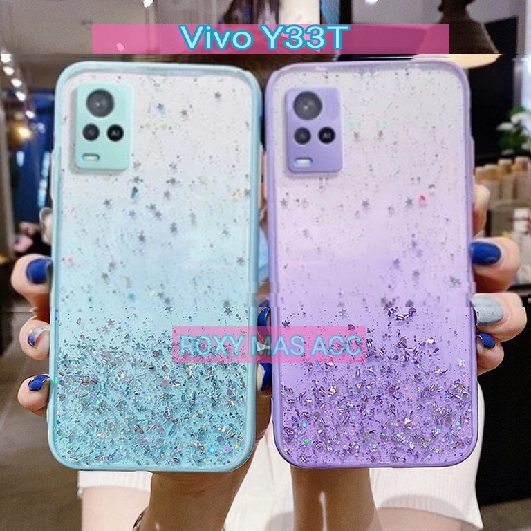SOFTCASE GLITER ( VIVO Y33T ) TERBARU CASE DOVE GLITER FUZE TRANSPARAN DENGAN PROTEKSI KAMERA, SOFTC