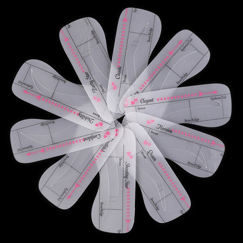 10pcs Reusable Eyebrow Mold Cards For Women