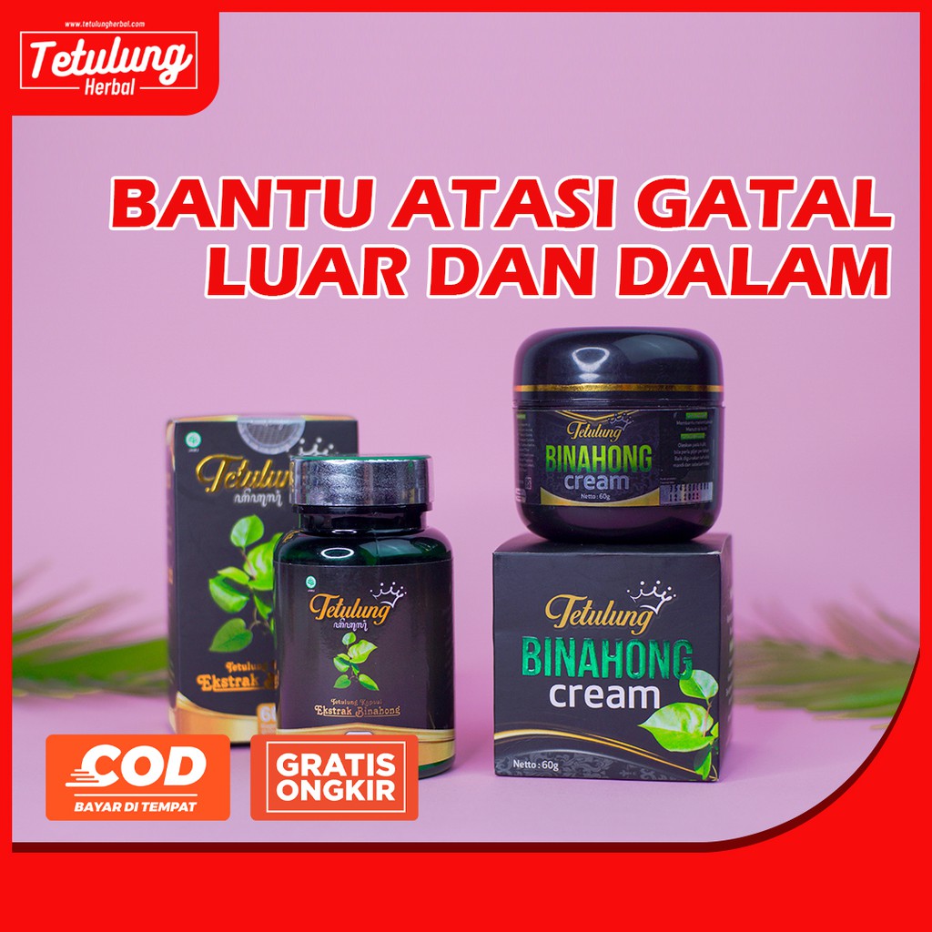 Paket Obat Luka dan Gatal Menahun - 1 Krim Binahong 60gr dan 1 Botol Kapsul [SUDAH BPOM]