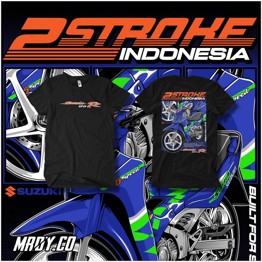 kaos SATRIA/kaos motor SATRIA LUMBA DAN HIU terbaru bonus sticker bisa request ganti warna motor