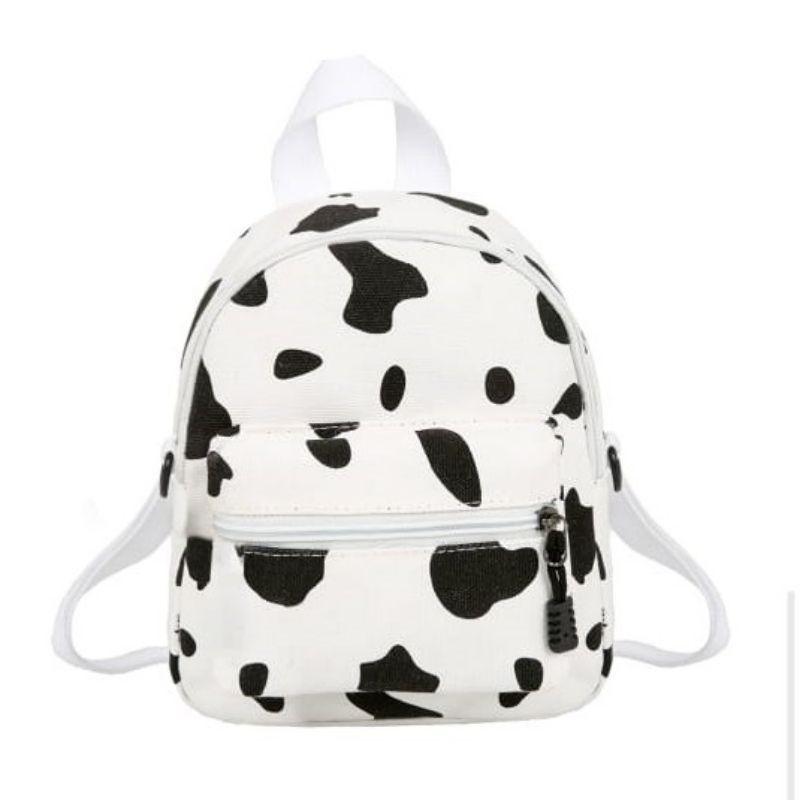 tas rangsel wanita mini smile-Motif putih