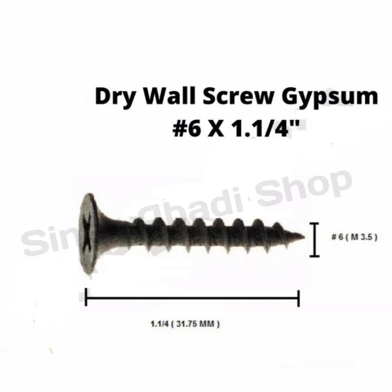 Sekrup Gypsum 3,2cm ( isi 10pc)