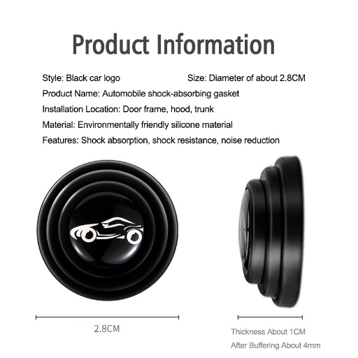 丨4PCS丨Gasket Peredam Kejut Pintu Mobil Dengan Logo/Car Door Shock Absorber Gasket/Gasket Peredam Guncangan Pintu Mobil