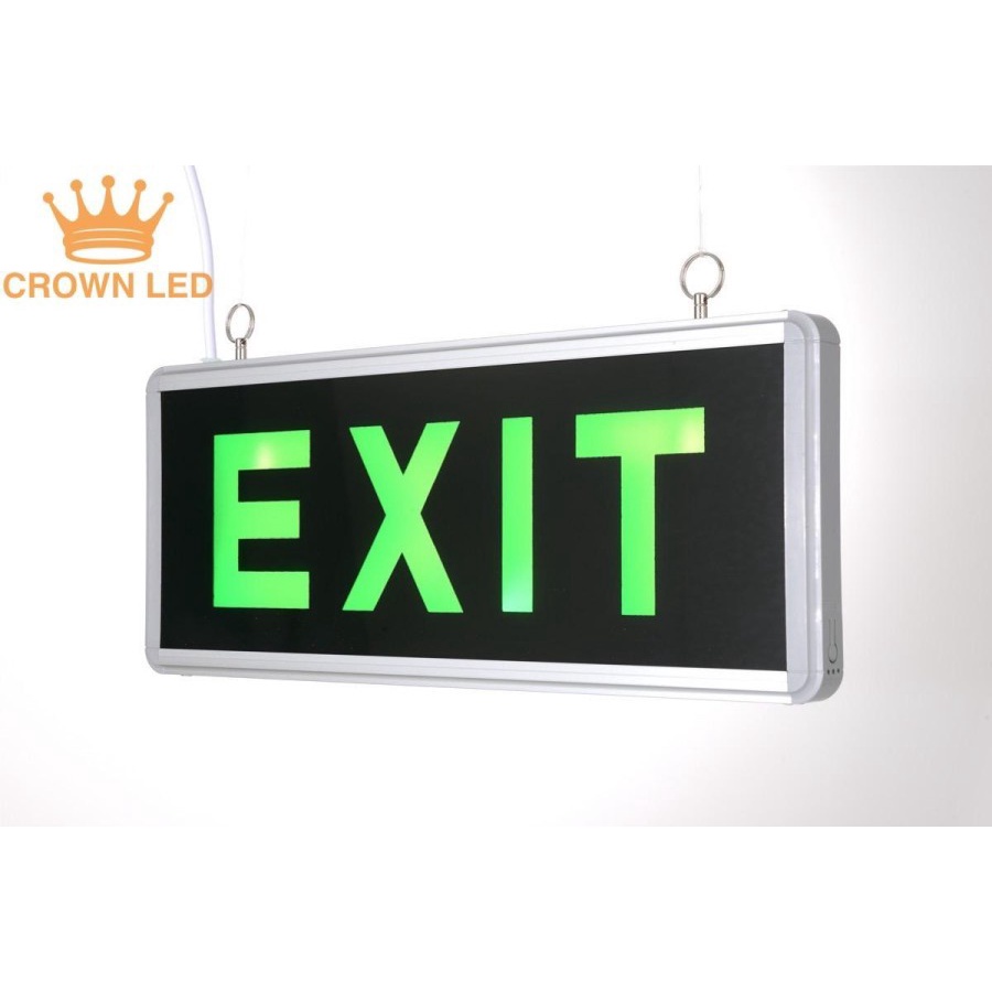 Lampu EXIT LED / Lampu Petunjuk Darurat Emergency EXIT LAMP 2 Sisi Kaca Kualitas Terbagus