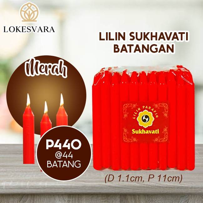 Lilin Sembahyang Parafin Sukhavati P440 Merah